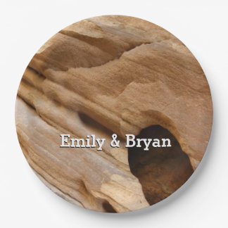 Zion Canyon Wall I Abstract Nature Photography Paper Plates