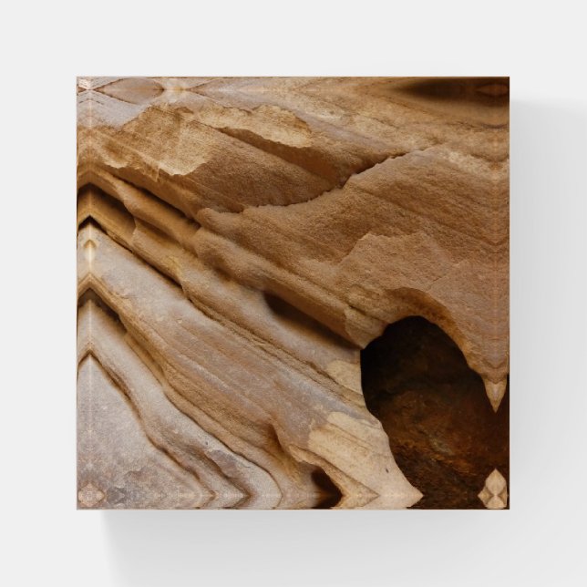 Zion Canyon Wall I Abstract Nature Photography Paperweight (Front)