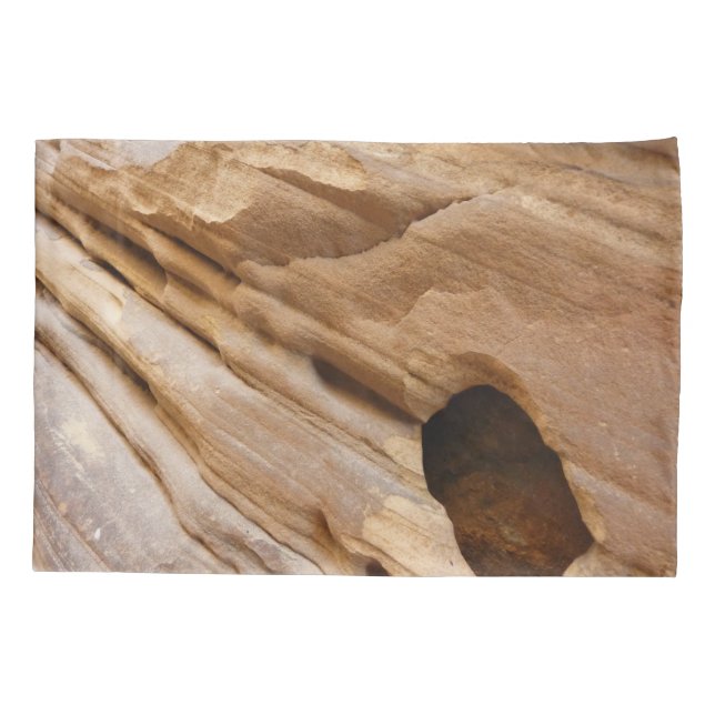 Zion Canyon Wall I Abstract Nature Photography Pillow Case (Back)