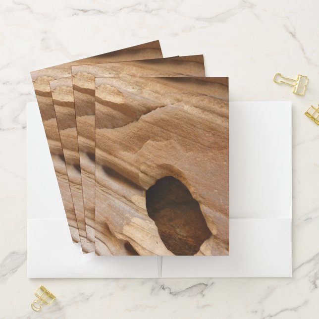 Zion Canyon Wall I Abstract Nature Photography Pocket Folder (In Situ)