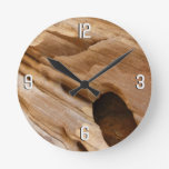 Zion Canyon Wall I Abstract Nature Photography Round Clock