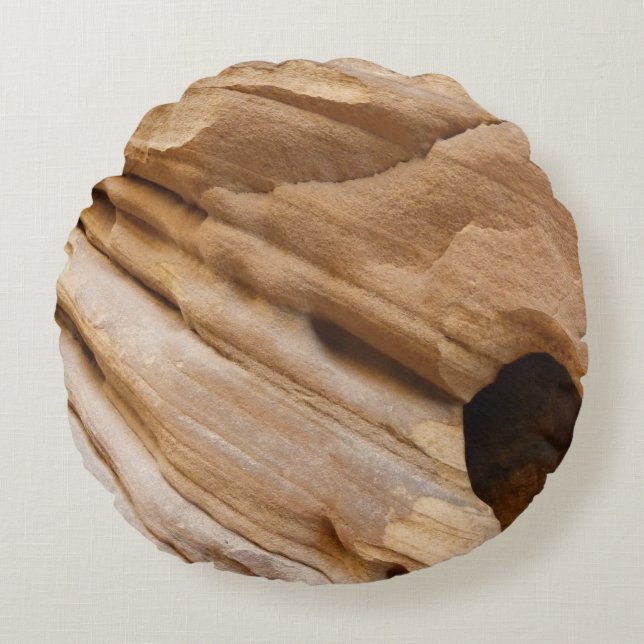 Zion Canyon Wall I Abstract Nature Photography Round Pillow (Front)