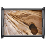 Zion Canyon Wall I Abstract Nature Photography Serving Tray