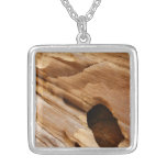 Zion Canyon Wall I Abstract Nature Photography Silver Plated Necklace