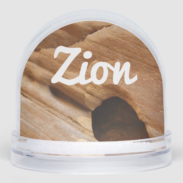 Zion Canyon Wall I Abstract Nature Photography Snow Globe (Front)