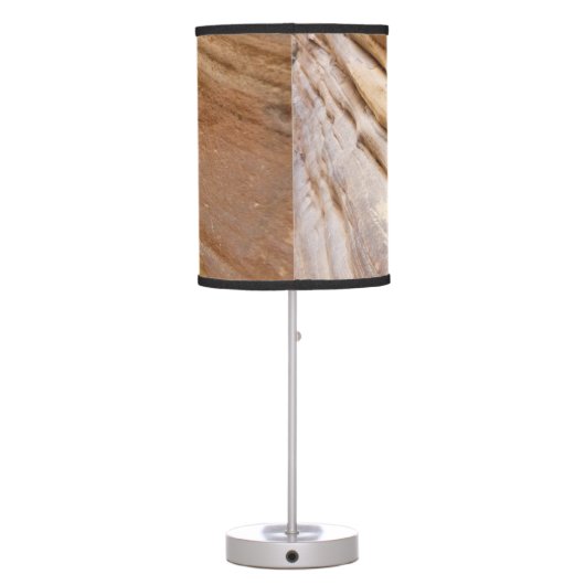Zion Canyon Wall I Abstract Nature Photography Table Lamp (Back)