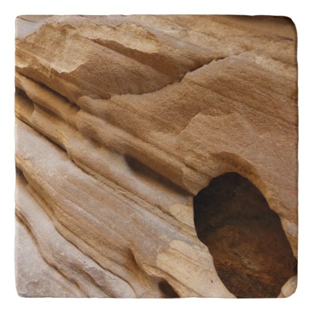 Zion Canyon Wall I Abstract Nature Photography Trivet (Front)