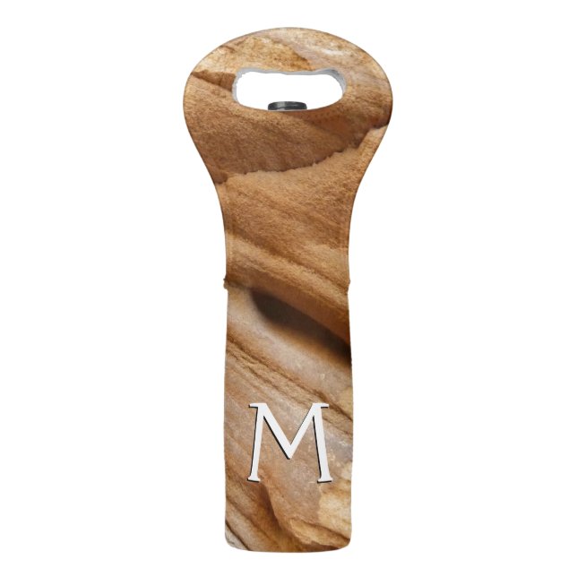 Zion Canyon Wall I Abstract Nature Photography Wine Bag (Front)