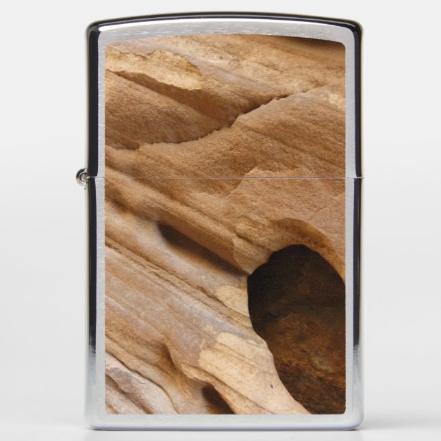 Zion Canyon Wall I Abstract Nature Photography Zippo Lighter (Front)