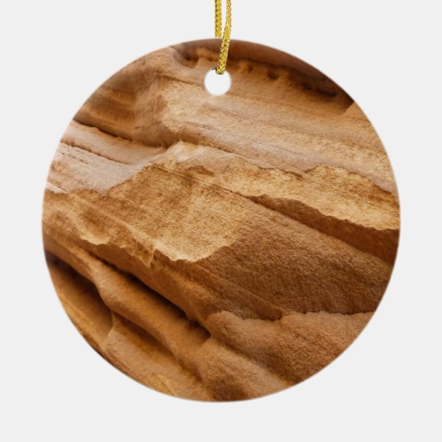 Zion Canyon Wall II Red Rock Abstract Photography Ceramic Ornament (Front)