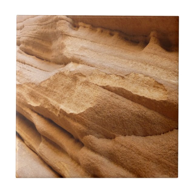 Zion Canyon Wall II Red Rock Abstract Photography Ceramic Tile (Front)