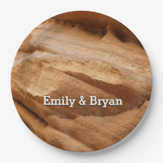 Zion Canyon Wall II Red Rock Abstract Photography Paper Plates