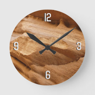 Zion Canyon Wall II Red Rock Abstract Photography Round Clock