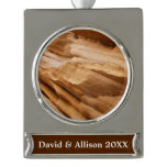 Zion Canyon Wall II Red Rock Abstract Photography Silver Plated Banner Ornament