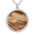 Zion Canyon Wall II Red Rock Abstract Photography Silver Plated Necklace