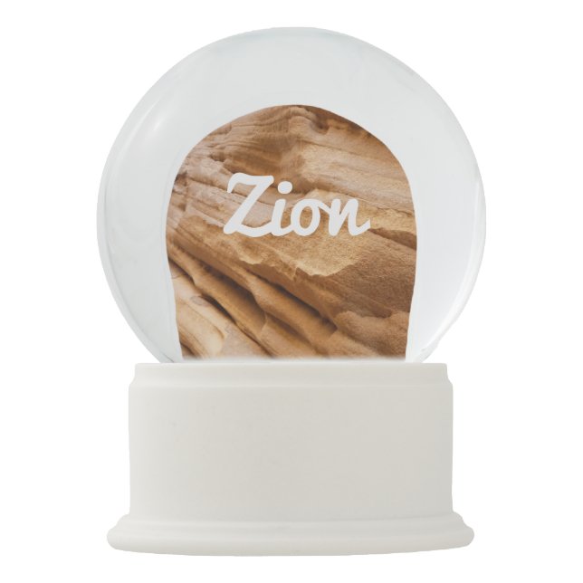 Zion Canyon Wall II Red Rock Abstract Photography Snow Globe (Front)