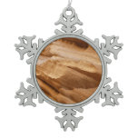 Zion Canyon Wall II Red Rock Abstract Photography Snowflake Pewter Christmas Ornament