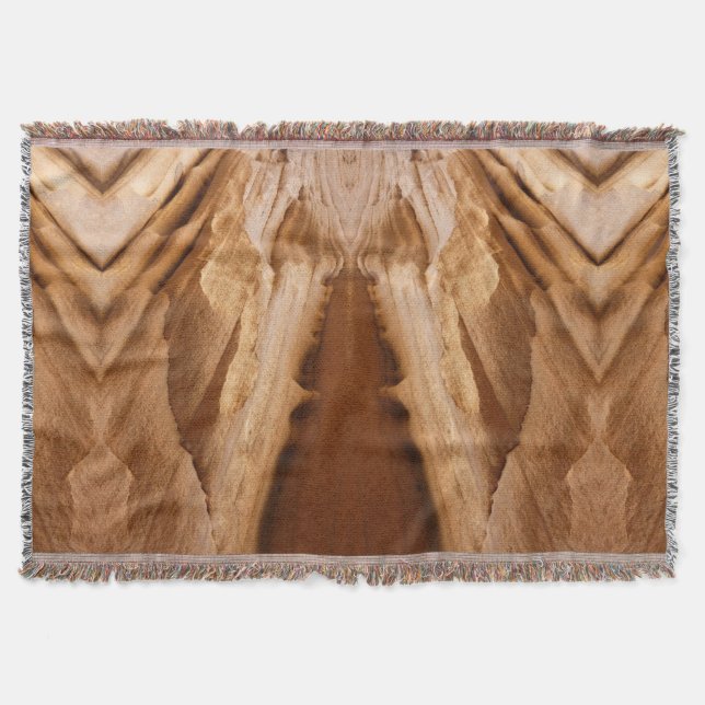 Zion Canyon Wall II Red Rock Abstract Photography Throw Blanket (Front)