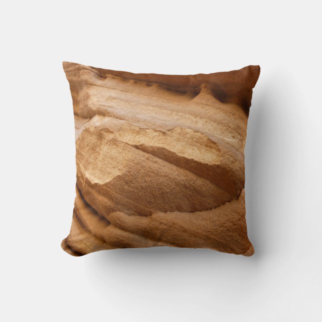 Zion Canyon Wall II Red Rock Abstract Photography Throw Pillow (Front)
