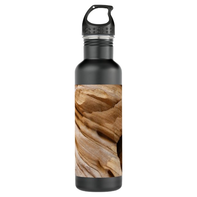 Zion Canyon Wall II Red Rock Abstract Photography Water Bottle (Front)