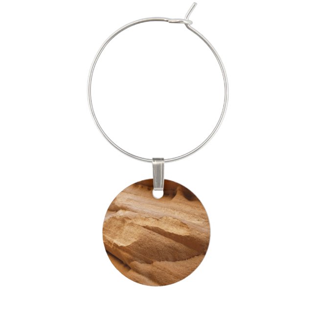 Zion Canyon Wall II Red Rock Abstract Photography Wine Charm (Front)