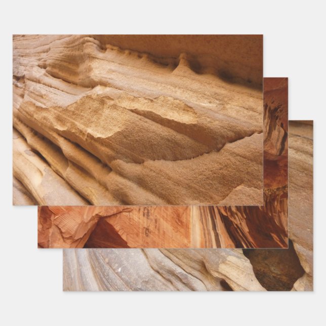 Zion Canyon Wall II Red Rock Abstract Photography Wrapping Paper Sheets (Set)