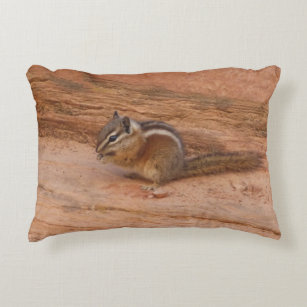 Zion Chipmunk on Red Rocks Accent Pillow