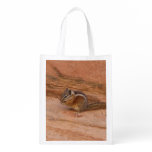 Zion Chipmunk on Red Rocks Grocery Bag