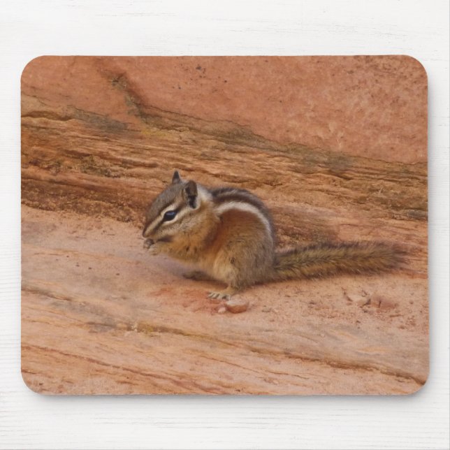 Zion Chipmunk on Red Rocks Mouse Pad (Front)
