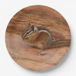 Zion Chipmunk on Red Rocks Paper Plates