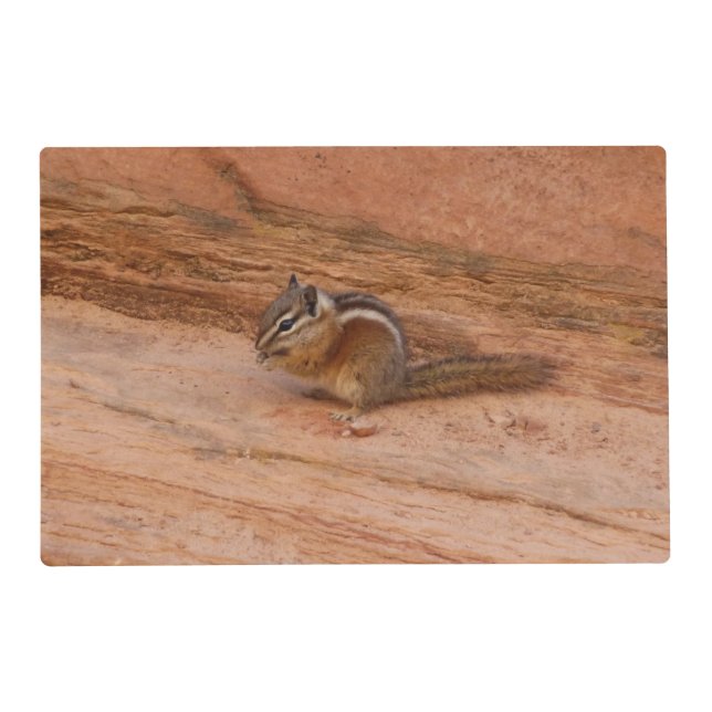 Zion Chipmunk on Red Rocks Placemat (Front)