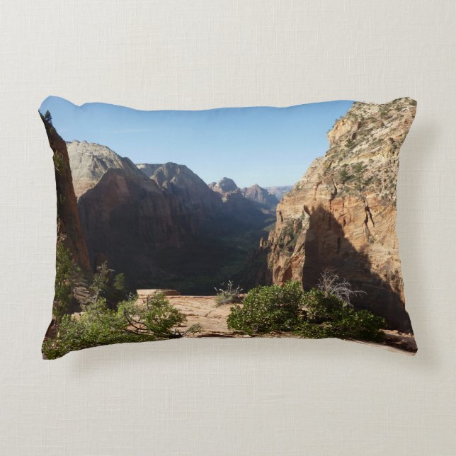 Zion from Angels Landing Trail Zion National Park Accent Pillow (Front)