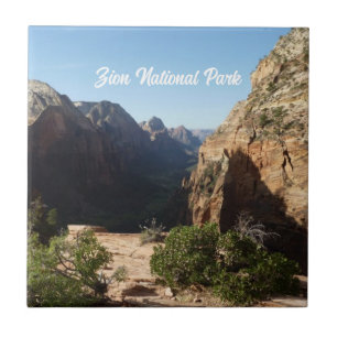 Zion from Angels Landing Trail Zion National Park Ceramic Tile