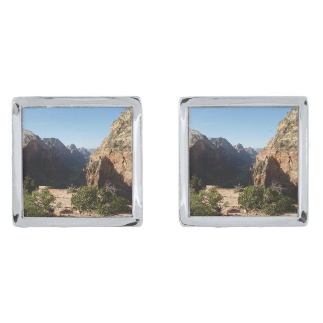 Zion from Angels Landing Trail Zion National Park Cufflinks (Front)