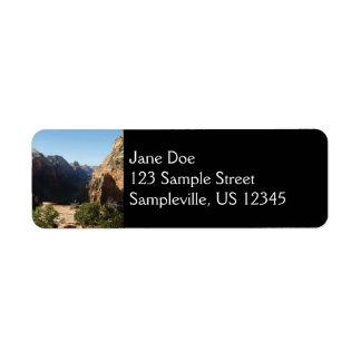 Zion from Angels Landing Trail Zion National Park Label