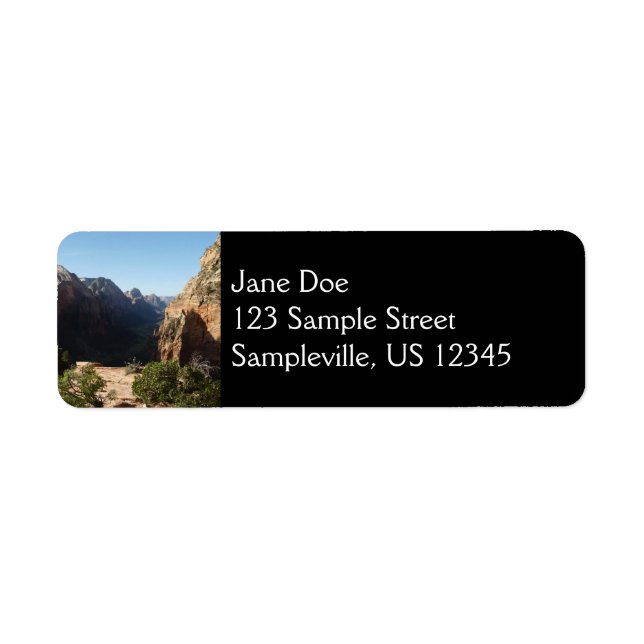 Zion from Angels Landing Trail Zion National Park Label (Front)