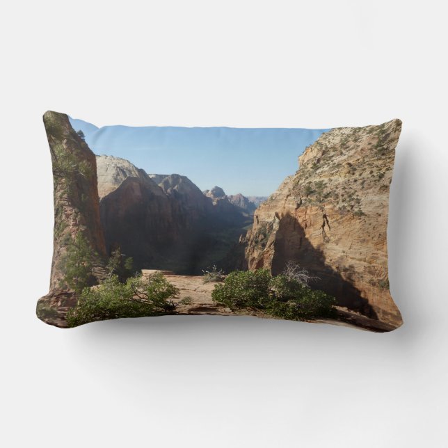 Zion from Angels Landing Trail Zion National Park Lumbar Pillow (Front)