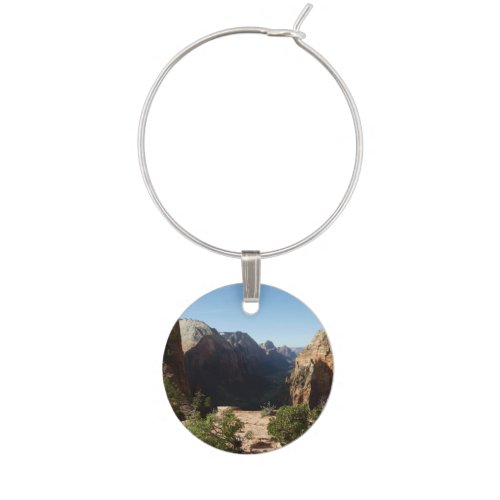 Zion from Angels Landing Trail Zion National Park Wine Charm