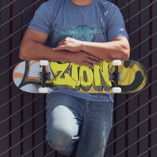 Zion Graffiti Custom Personalized Skateboard