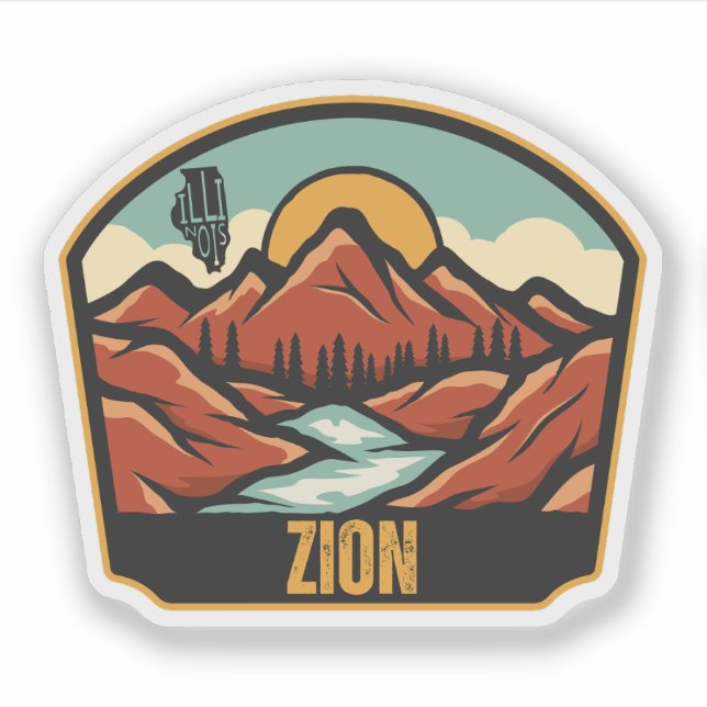 Zion, Illinois  Sticker (Front)