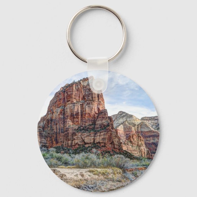 Zion National Park Angels Landing - Digital Paint Keychain (Front)