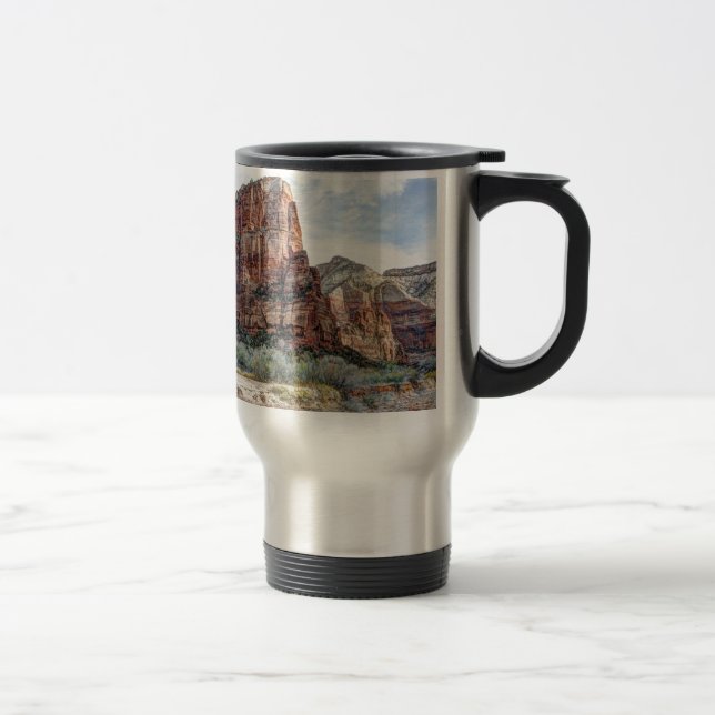 Zion National Park Angels Landing - Digital Paint Travel Mug (Right)