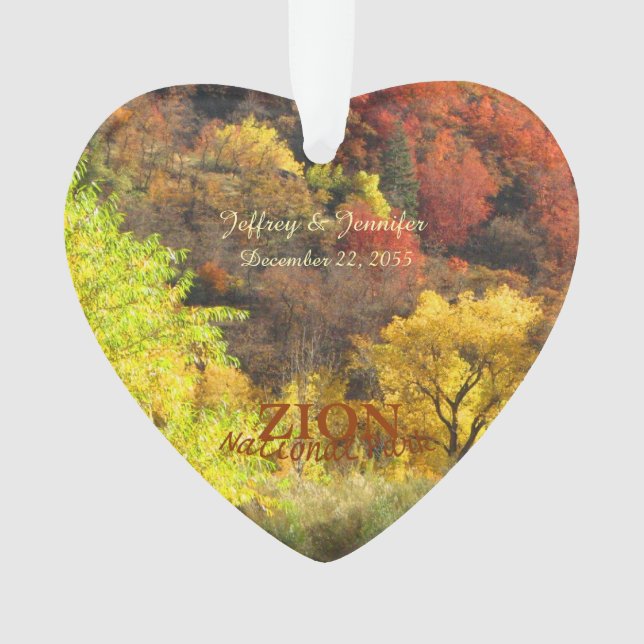 Zion National Park, Autumn, Two Sided Ornament (Front)