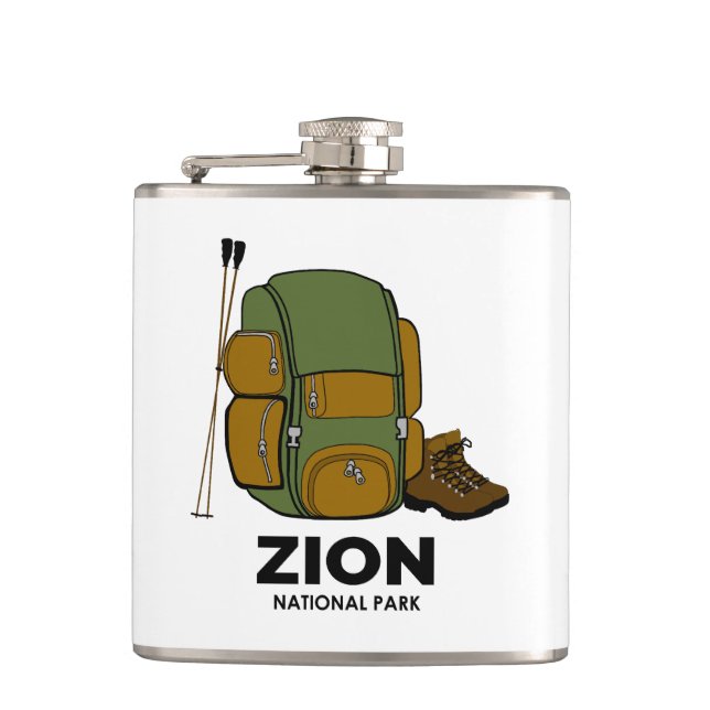 Zion National Park Backpack Flask (Front)