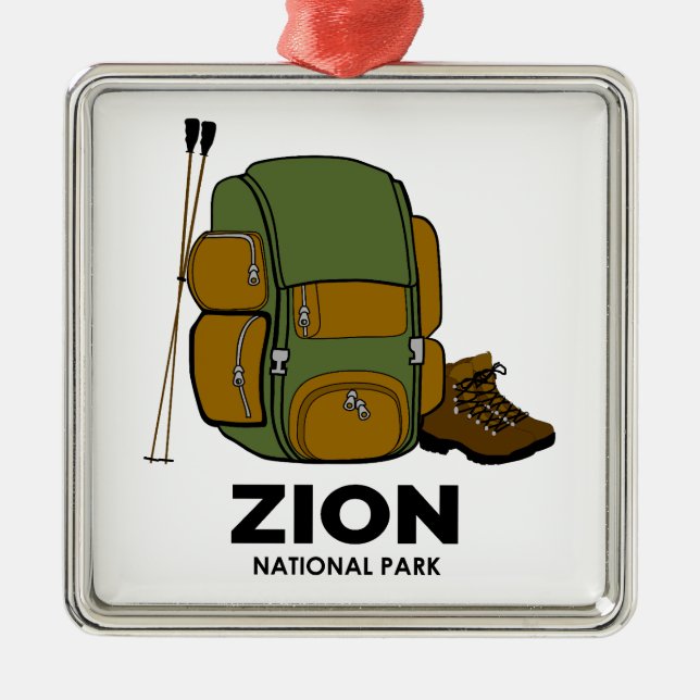 Zion National Park Backpack Metal Ornament (Front)