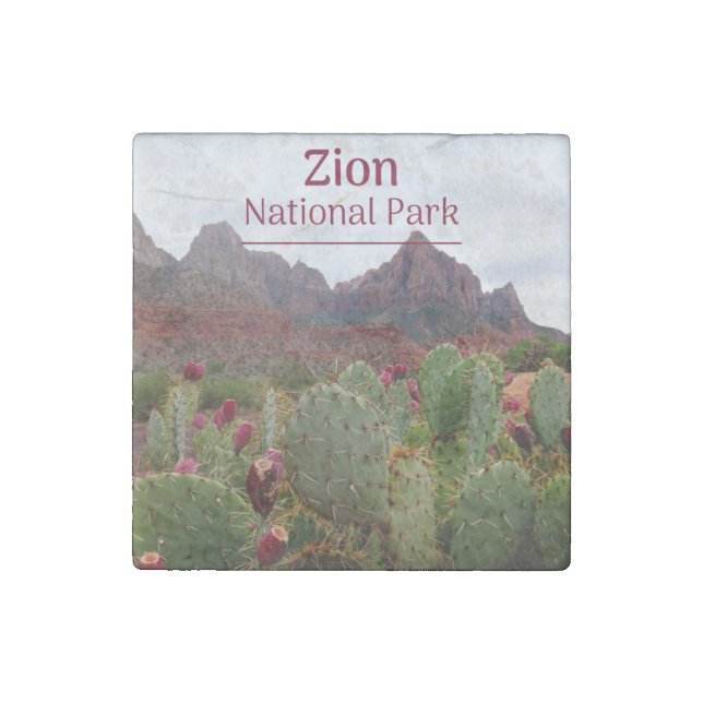 Zion National Park Bloom Stone Magnet (Front)