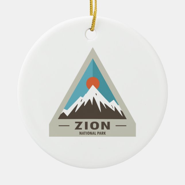 Zion National Park Ceramic Ornament (Front)