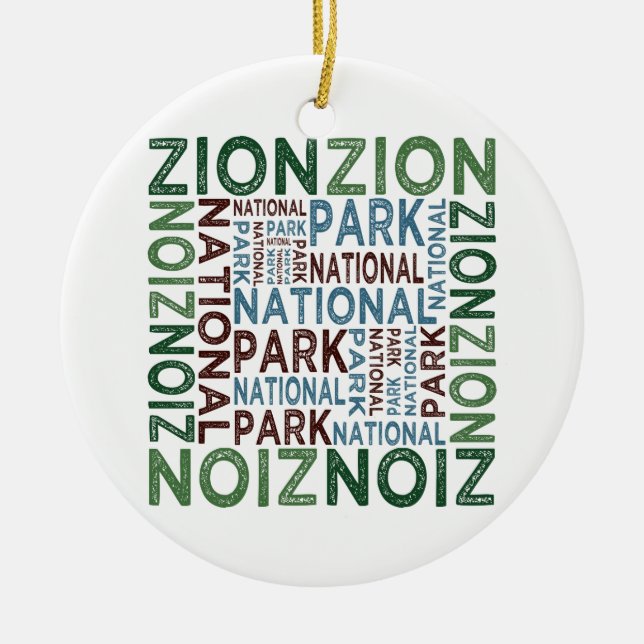 Zion National Park Ceramic Ornament (Front)