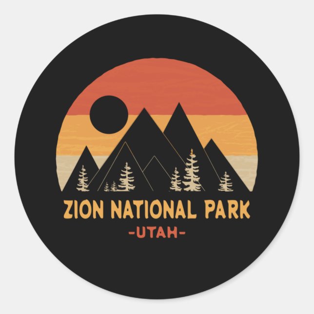 Zion National Park Classic Round Sticker (Front)