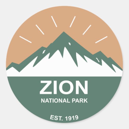 Zion National Park Classic Round Sticker